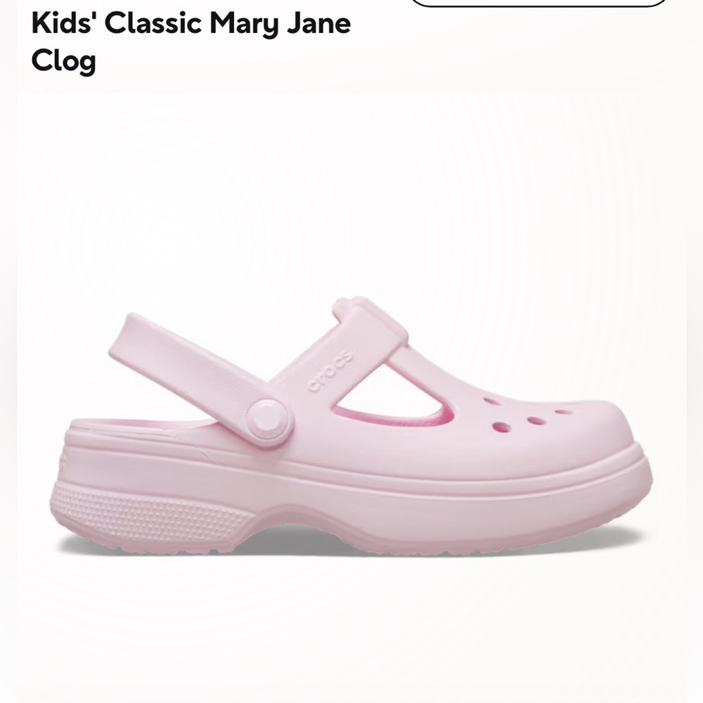 CROCS Kids Light Pink Mary Janes
